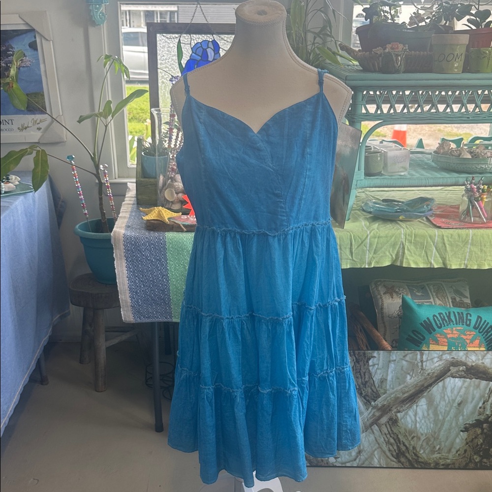 Umgee Vibrant Blue Tiered Mini Dress